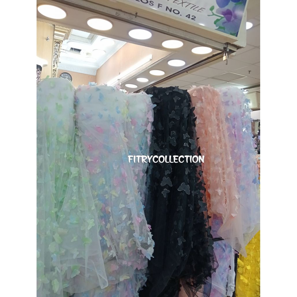 BAHAN/KAIN TILLE ORGANZA SIFON MOTIF 3D/TIMBUL