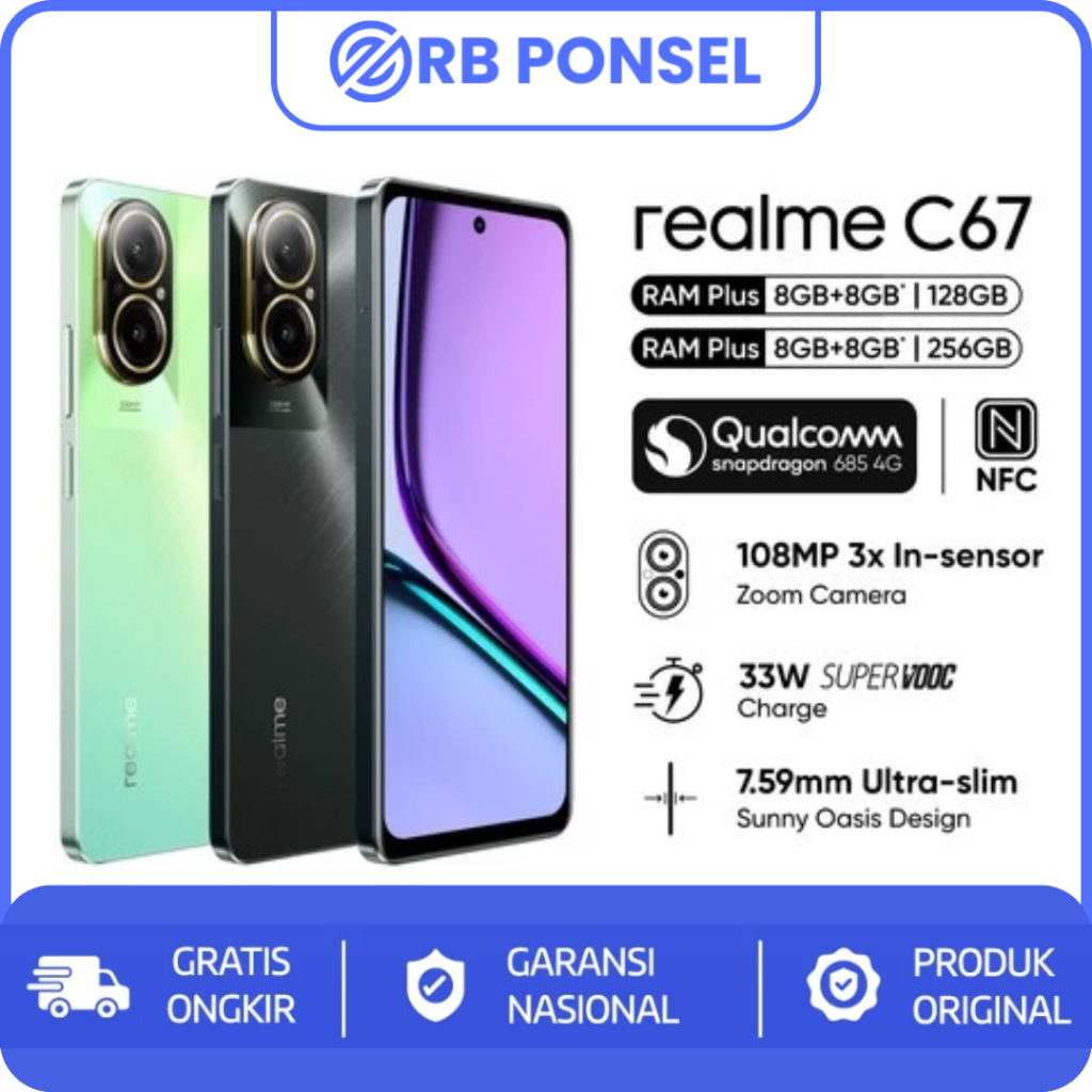 HP Realme C67 NFC 8/256GB - Garansi Resmi Realme Indonesia