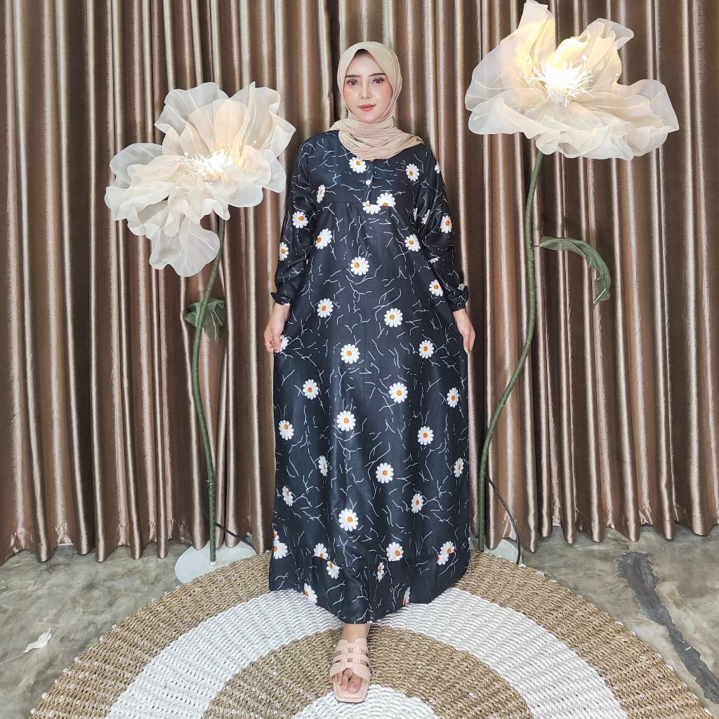 LGD - Daster Muslimah Lengan Panjang Longdress Ld 110 Muslim Rempel Bahan Rayon