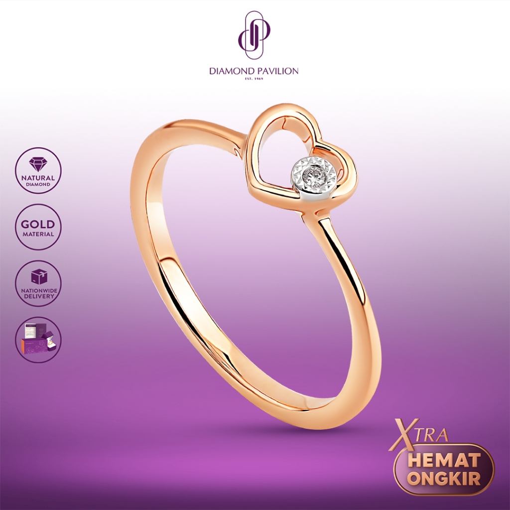 Diamond Pavilion Cincin Emas Batu Berlian Afsha Ring