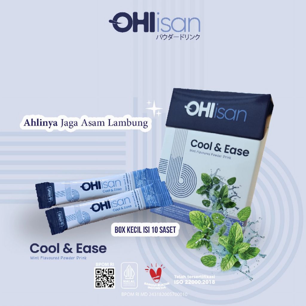 

OHISAN Suplemen Herbal Rasa Mint Memgobati Maag,Gred,Asam Lambung,Tukak lambung isi 24 sachet