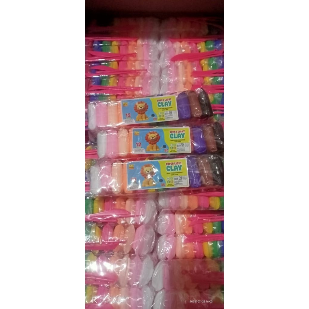 Super Light Clay Mainan Tanah Liat Polimer Kley Isi 12 Warna Edukatif & Kreatif untuk Anak Usia 3 Ta