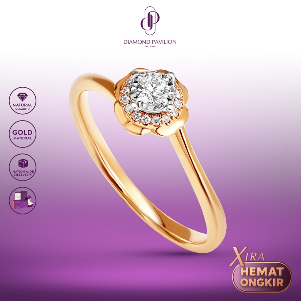 Diamond Pavilion Cincin Emas Batu Berlian Navulia Ring