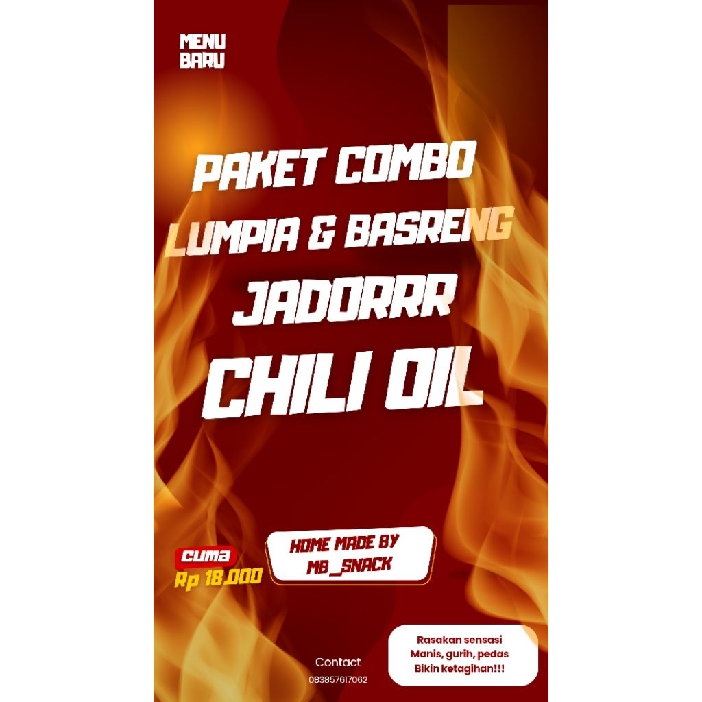 

Jadorrr- Paket combo Basreng350G & lumpia 350G Chili oil daun jeruk