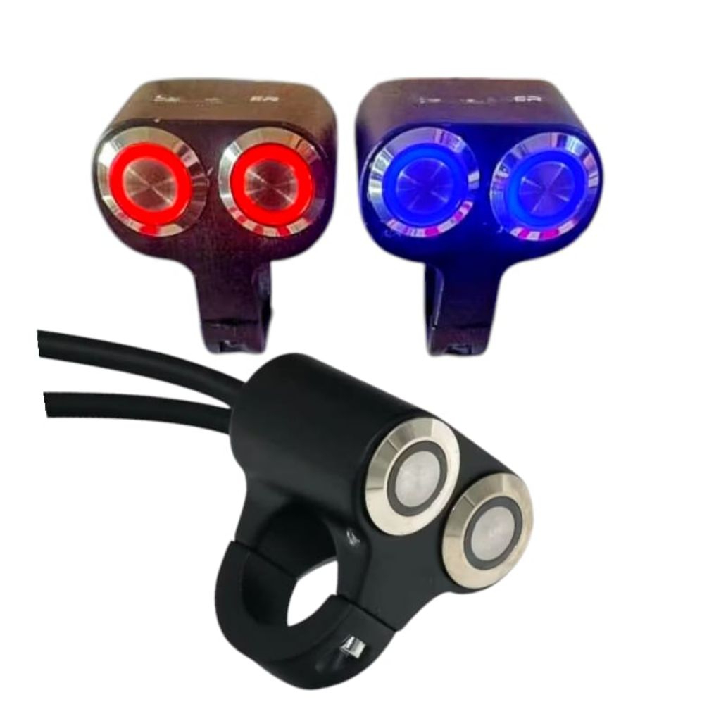 saklar on off 2 tombol plus lampu holder stang on off 2 tombol saklar on off stang motor 2 tombol