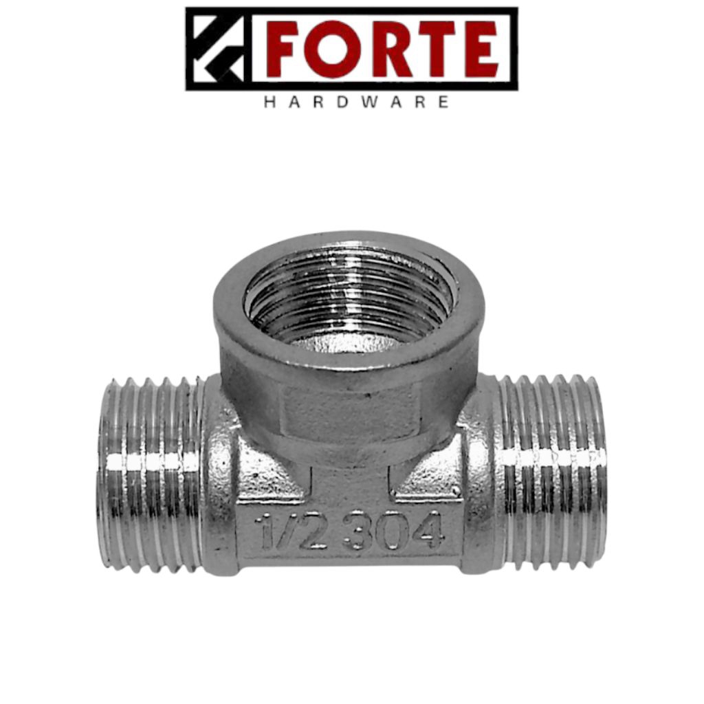 Tee LDL SS / Tee Drat Luar Dalam Luar 1/2" Stainless Steel / Tee Drat Luar Dalam Tengah Stainless / 