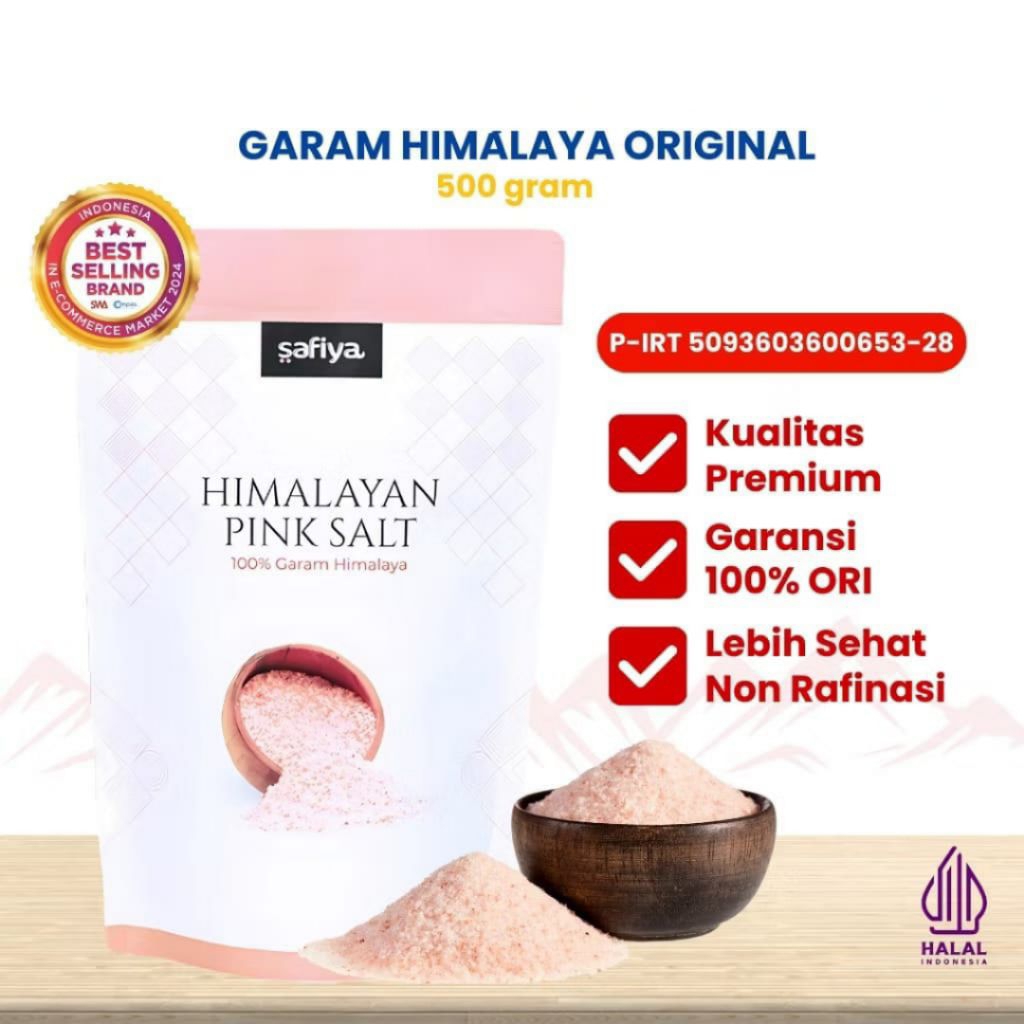 

Safiya Garam Himalaya 500 Gram Pink Himalaya Salt Original Premium