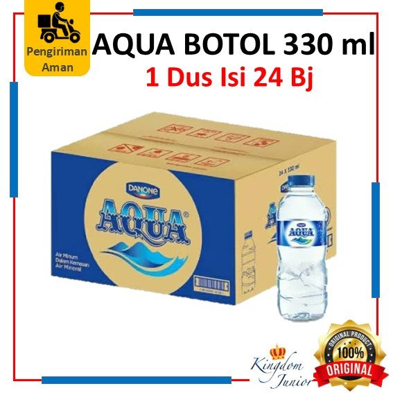 

Aqua Air Mineral 330ml Isi 24 Pcs / Air Mineral Aqua Botol 330 Ml 1 Karton Isi 24 Bj / Air Minum Kemasan Botol Aqua 330Ml