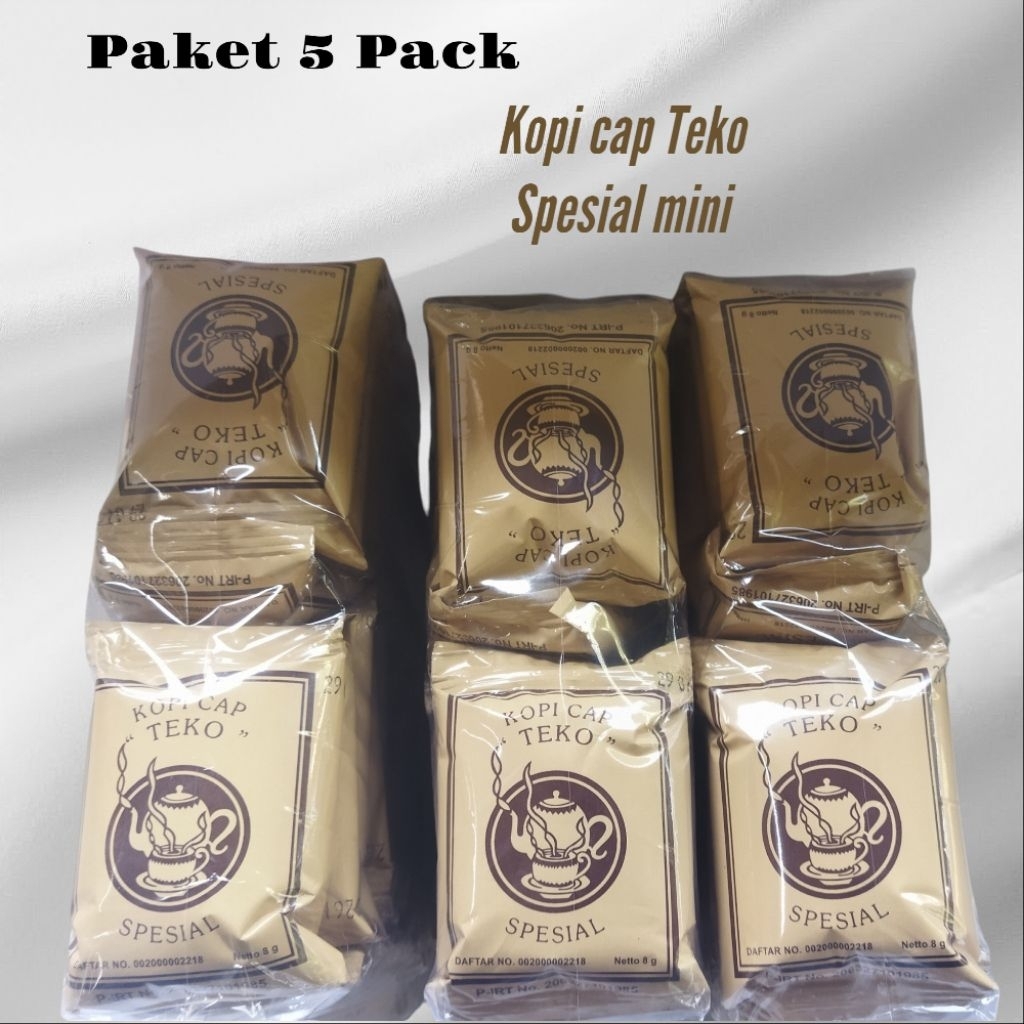 

Paket 5 pack Kopi cap Teko/Kopi Spesial mini (kemasan plastik)/tanpa gula 8g harga Termurah
