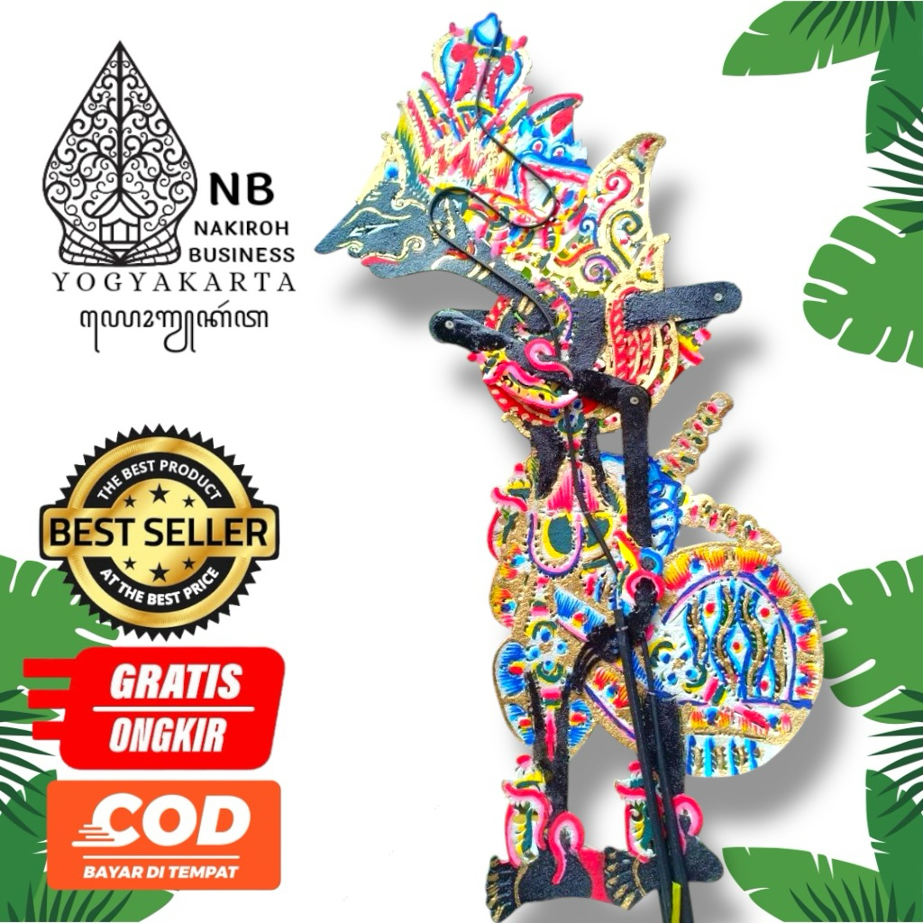 NAKIROHBUSINESS Wayang KRESNA Standar Dalang / Wayang Kulit Asli Kresna Ukuran Full 65cm Standar Ped