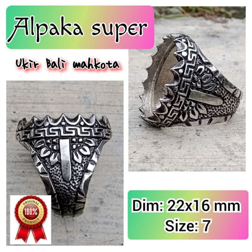 emban batu akik dan permata alpaka super ukir mahkota.12