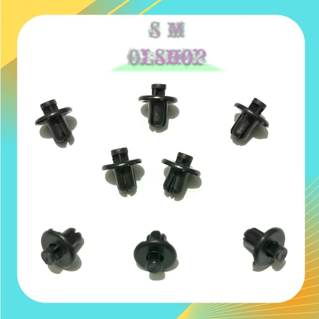 100 PCS NEW Klip Rivet Tumpul 6mm Klip Rivet Motor Klip Body Rivet Plastik Rivet Plastik Motor Honda