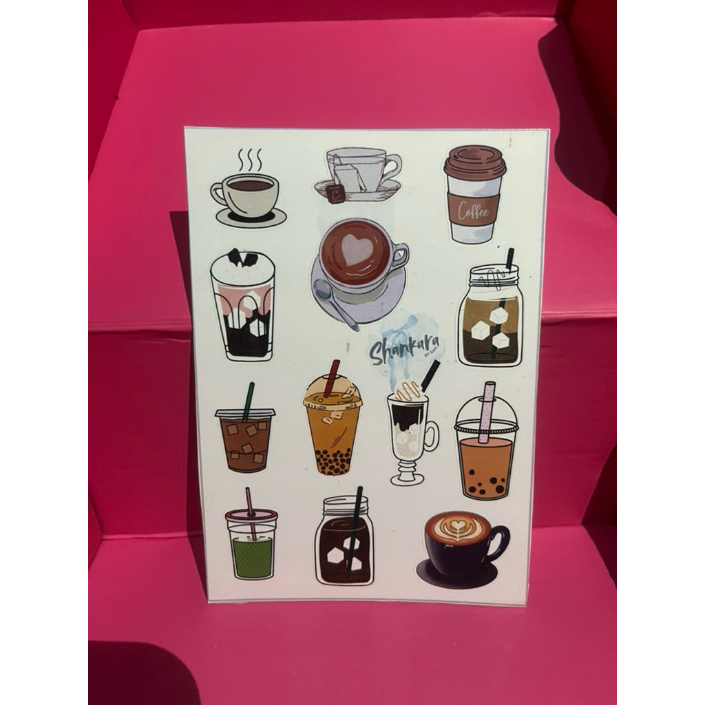 Sticker Aesthetic For Journaling - Sticker Vinyl - Coffee Shop