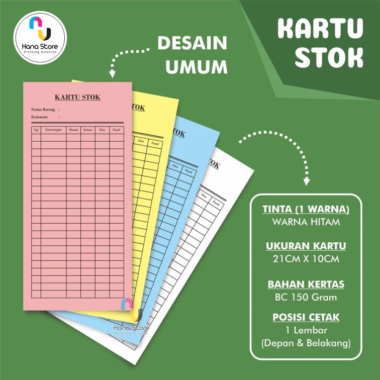 

Kartu Stok Barang / Kartu Stok Obat Isi 100 Lembar / Kartu Apotek / Kartu Stok Barang