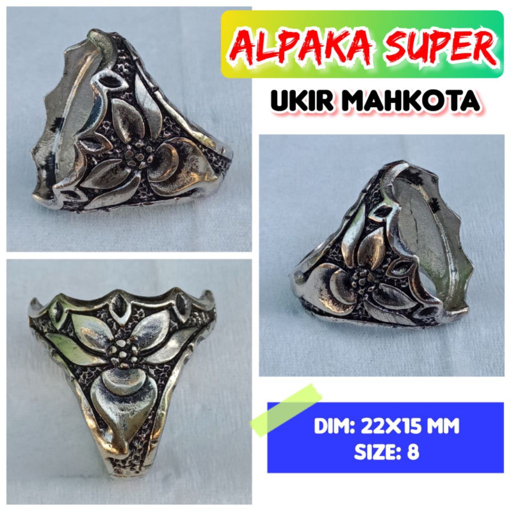emban batu akik dan permata alpaka super ukir mahkota.43