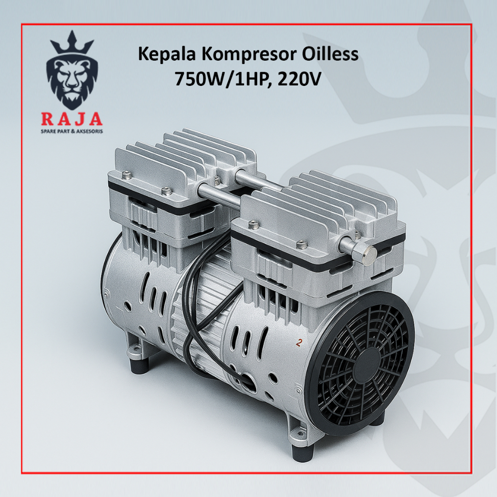 BARE Oilless 1Hp (Motor Alumunium) Shark Air Compressor OV 10-25 / Dinamo Kompresor Oilless