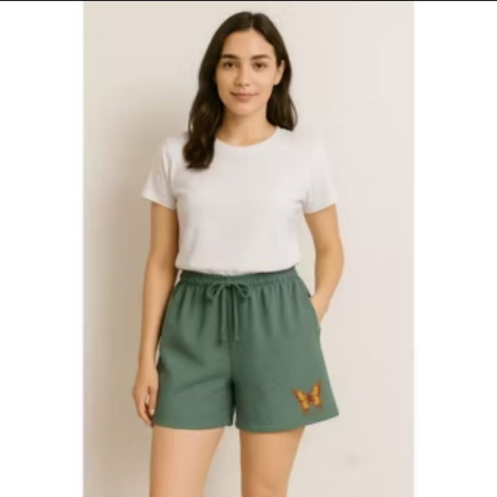 Celana hotpants wanita dewasa Butterfly tali serut crinkle airflow celana pendek wanita terbaru vira