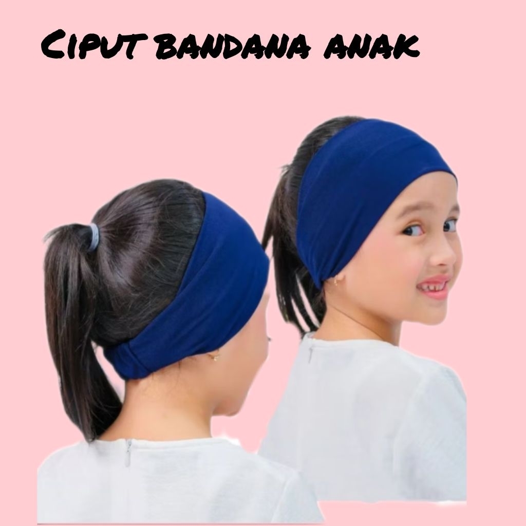Ciput bandana anak perempuan anti slip anti pusing bahan kaos premium