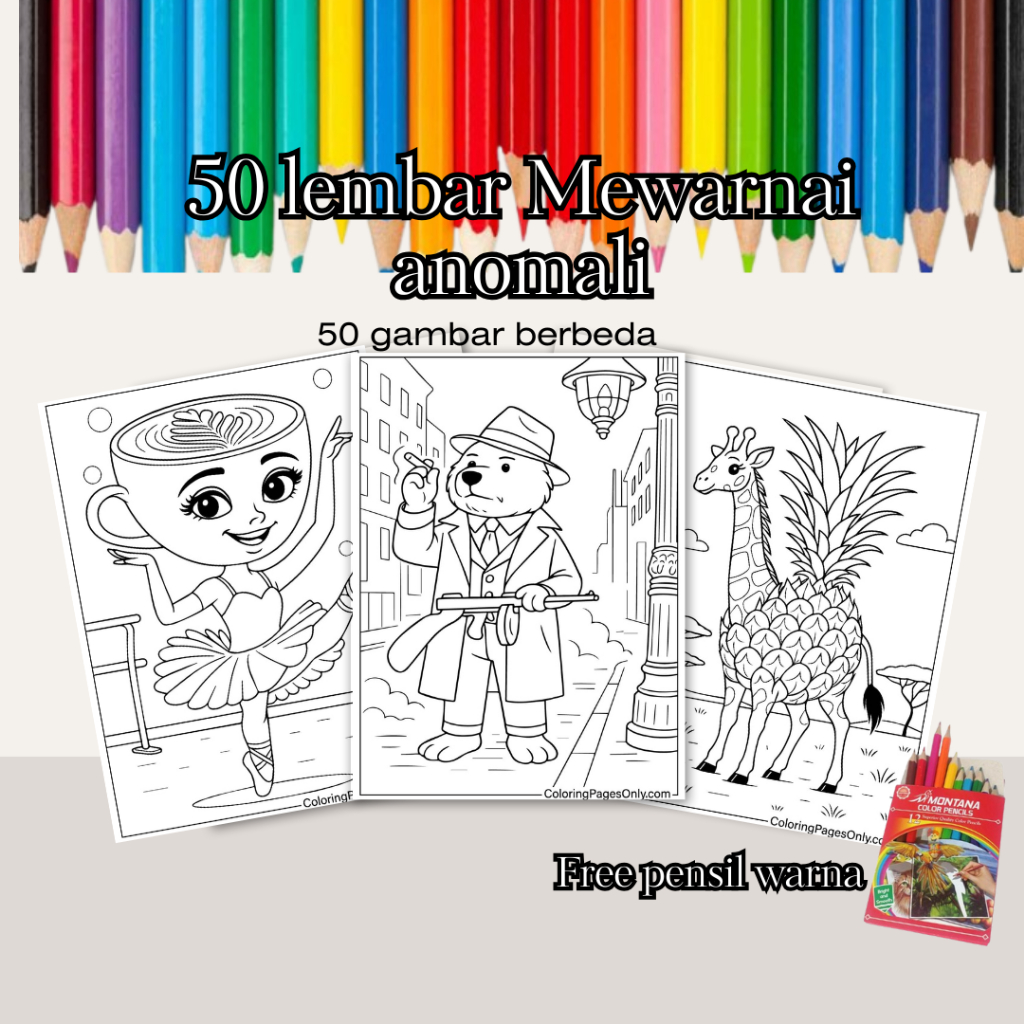

Gambar Mewarnai Gartis Pensil Warna Paket 50 Gambar Berbeda Gambar Sketsa Bukan Buku TK PAUD SD