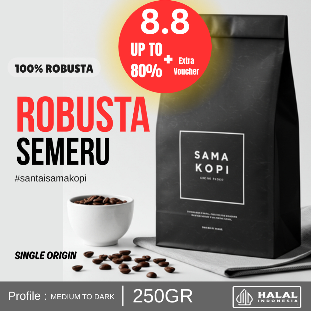 

Sama Kopi Robusta Original 250 gram Coffee Fresh Roasted | Kopi Robusta Premium by SAMA KOPI