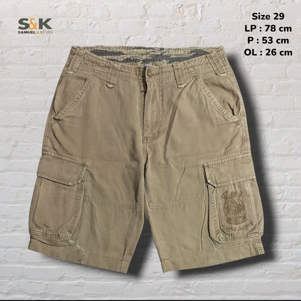 Size 29 Celana Pendek Shortpants Cargo Samuel Kevin Brown Original Second Preloved #CP68