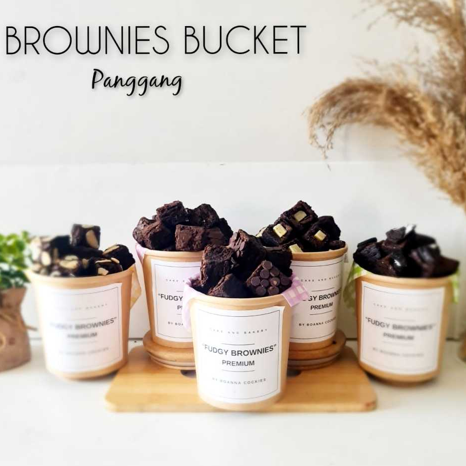 

BOANA - Brownies Bucket - Uk 12 Oz & 16 Oz - Pasti Nyoklat Banget - Fudgy Brownies Panggang - Brownies Panggang Premium Bandung