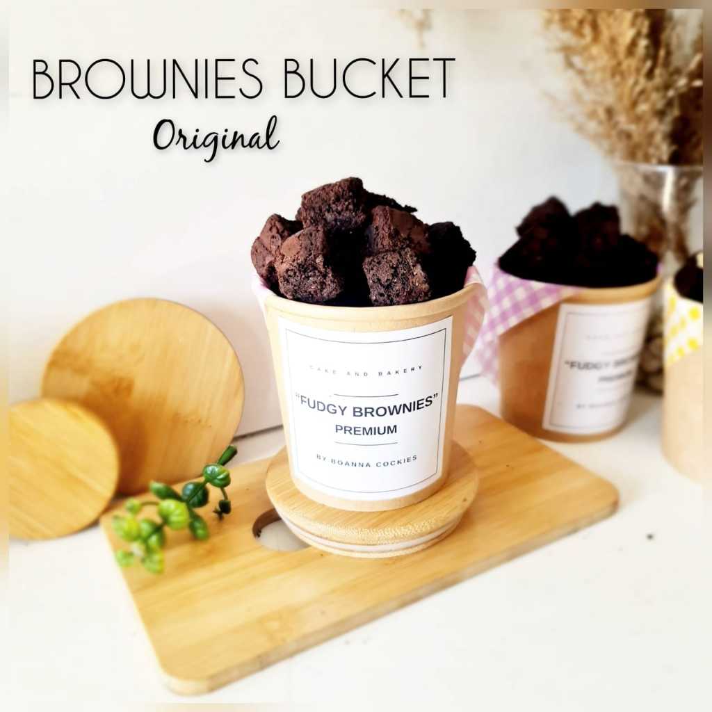 

BOEANA - Brownies Bucket ( ORIGINAL ) - Uk 12 Oz & 16 Oz - Brownies Panggang - Pasti Nyoklat Banget - Brownies Premium Bandung