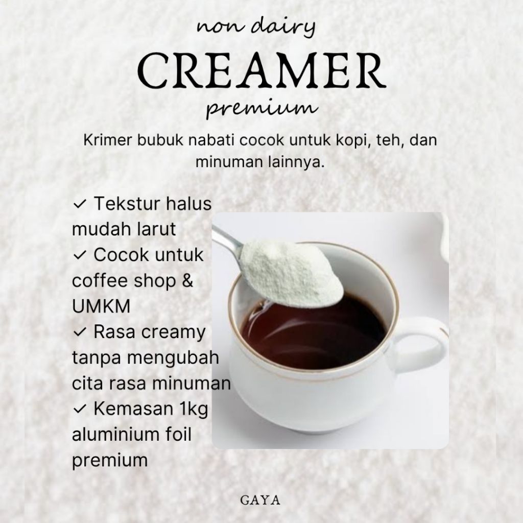 

Krimer Nabati Non Dairy Creamer 1kg – Krimer Bubuk untuk Kopi, Teh & Minuman