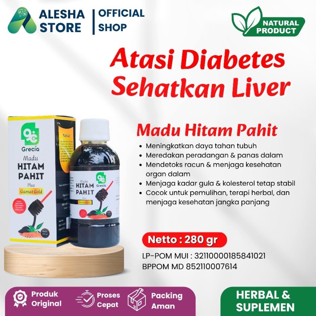 

Madu Hitam Pahit 280 gr Original - Obat Diabetes & Liver