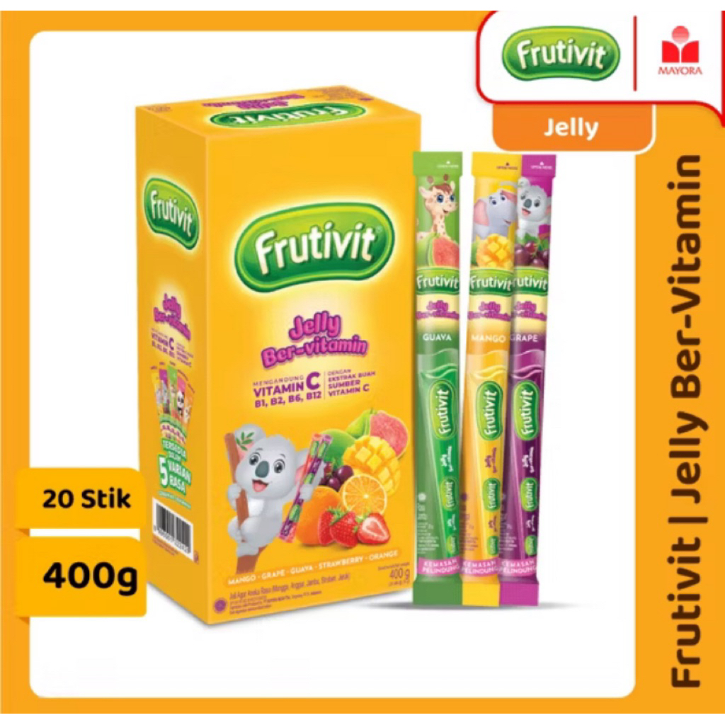 

Frutivit jelly bervitamin/1box isi 20stik(SNACK GROSIR)