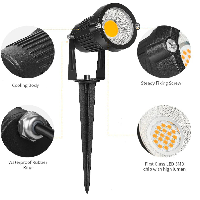ampu LED Sorot Spotlight Spot COB 5W 5 Watt tancap tancep Spike Tempel Plafon Indoor Outdoor IP65 Wa