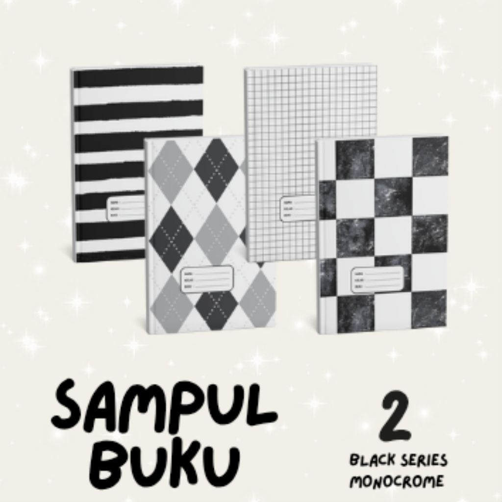 

[TERMURAH] PAPIER - SAMPUL BUKU AESTHETIC MOTIF BLACK MONOCROME SERIES - Part 2 | BIGBOSS CAMPUS | SIDU KIKI