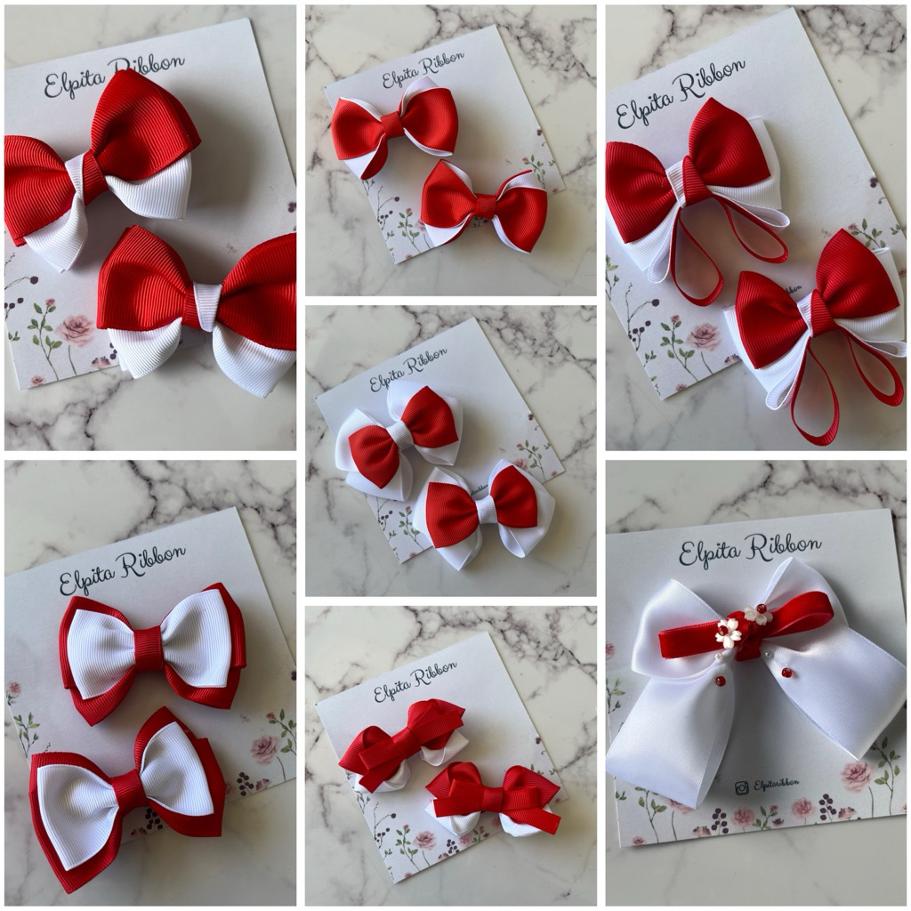 Jepit Rambut Kemerdekaan - Pita Merah Putih - Jepit Rambut Merah Putih - Merah - Pita Merah Putih - 