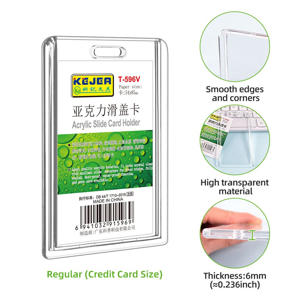 

Cassing Id Card Holder Acrylic Sliding Transparen KEJEA Tempat Casing Id Card Name Tag Aklirik slide Vertical High Transparant Cover Frame Id Card Bening 2 sisi By KEJEA