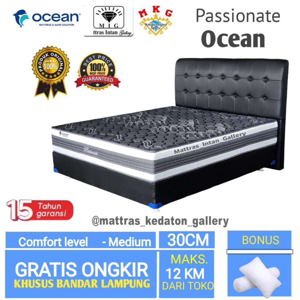 Kasur Ocean Springbed Passionate Satu set T30 Cm - kasur spring bed ocean Spring bed size 160 - 180 