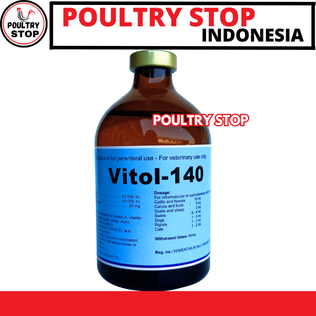 VITOL 140 100ML ORI - Vitamin ADE Hewan Perbaiki Kondisi & Produktivitas Ternak Sapi Kambing Babi