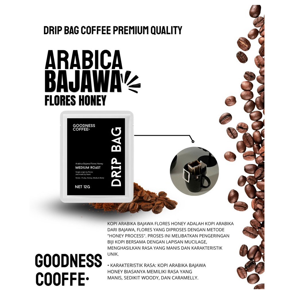 

Kopi Sachet Dripbag Arabica Bajawa Flores Honey Single Origin 100% Authentic