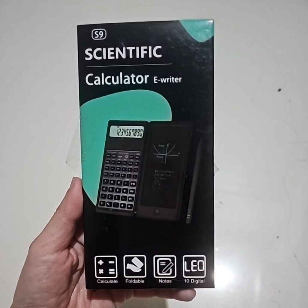 

Kalkulator Saintifik Lipat dengan meja tulis yang bisa dihapus, 10 digit digital dengan pulpen Stylus