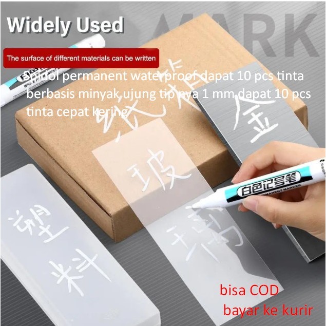 

Spidol permanent waterproof dapat 10 pcs tinta berbasis minyak ujung tip nya 1 mm dapat 10 pcs tinta cepat kering