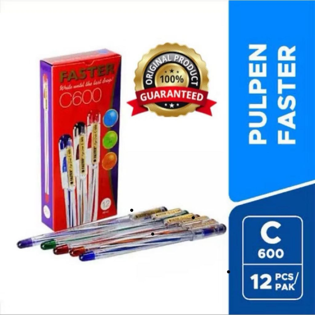

PULPEN PEN FASTER C600 HITAM MERAH BIRU