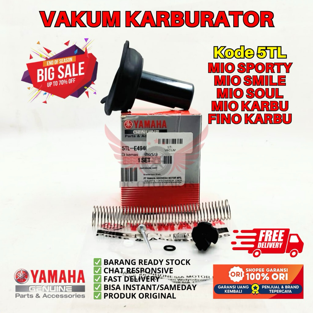 5TL VAKUM KARBURATOR MIO SPORTY ORIGINAL YAMAHA GENUINE PARTS, VAKUM KARBURATOR ORIGINAL MIO SMILE, 