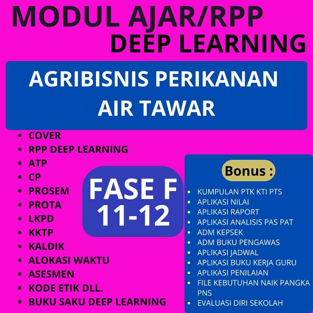 

RPP Deep Learning SMK AGRIBISNIS PERIKANAN AIR TAWAR FASE F KELAS 11 12 - RPP DEEP LEARNING SMK