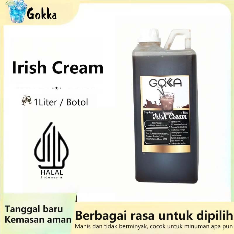 

GOKKA Sirup Minuman Rasa Irish Cream 1L Syrup / Sirup Irish Cream Sertifikasi Halal