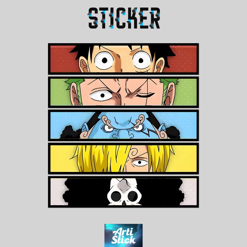 

(5 pcs) Mugiwara Sticker One Piece | Sticker Anti Air Motor Helem Tumbler | ONE PIECE EYES