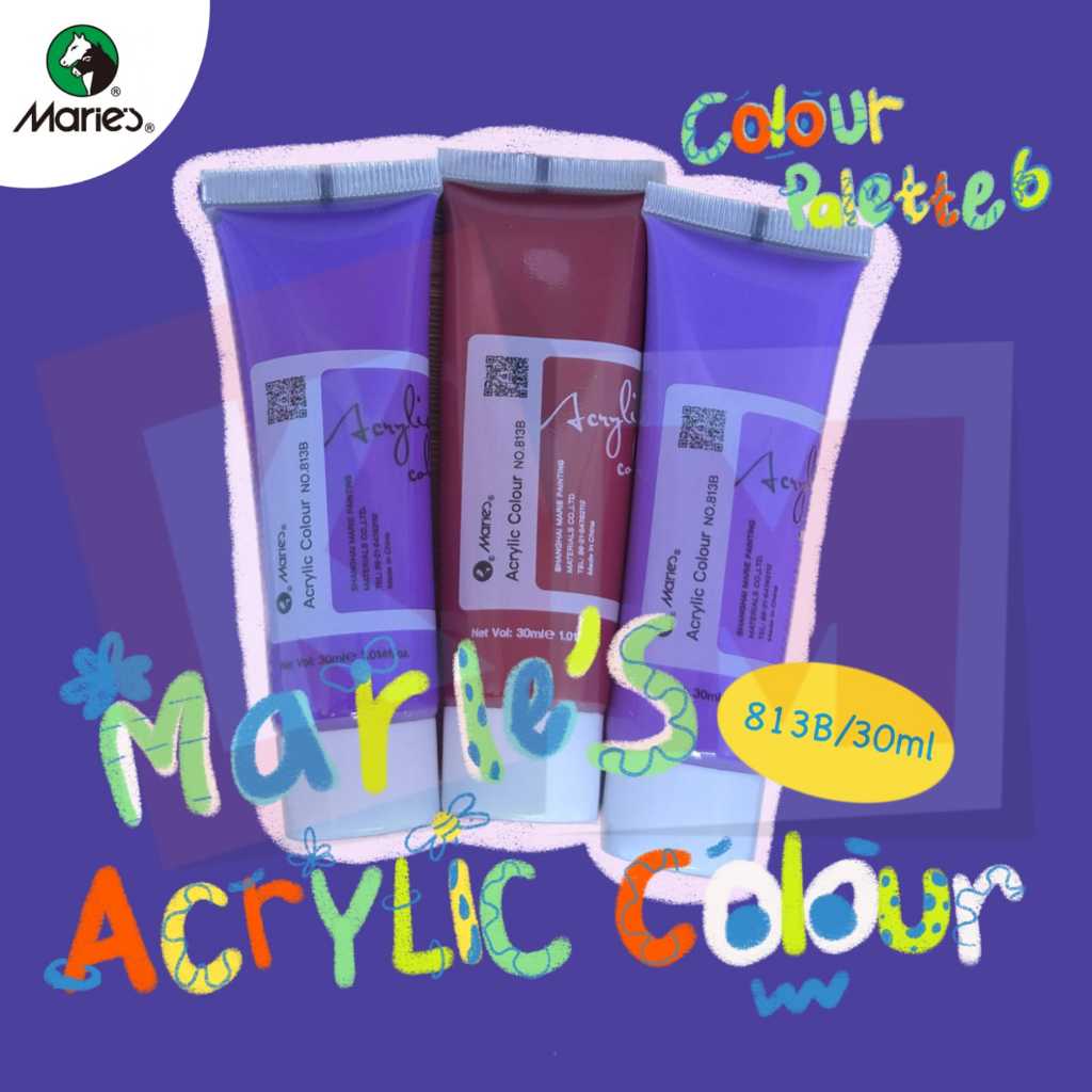 

[Colour Pallete 6] Cat Akrilik Marie's 30ml 813B / Maries Acrylic Paint Color Tube 30 ml / Purple Family