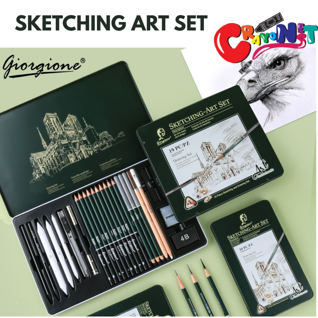 

technandaa - giorgione drawing pencil set / pensil sketsa / tin box ;