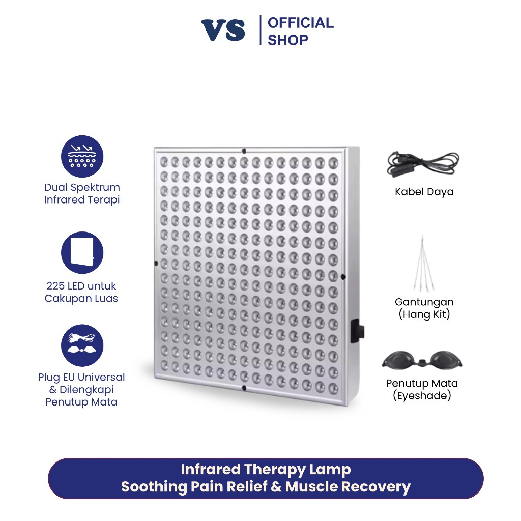 Lampu Terapi Infrared 660nm 850nm 225 LED untuk Fisioterapi Hanging