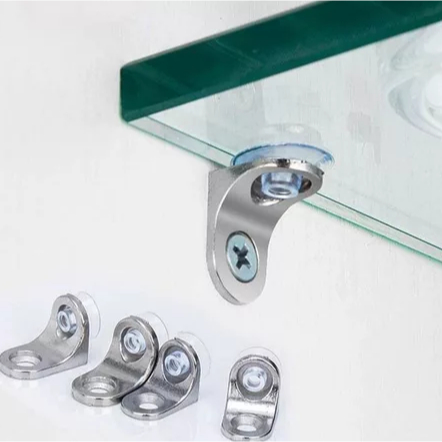 Braket Breket Besi Siku Dudukan Penahan Penyangga Ambalan Papan Kayu Rak Kaca Lemari Etalase 10 Pcs