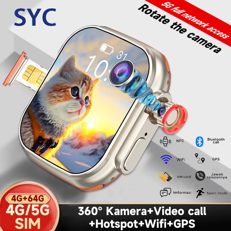 SmartWatch 5G With sim slot 4GB RAM+16GB ROM Smart Watch 9 Ultra For Android IOS Store GPS Bluetooth