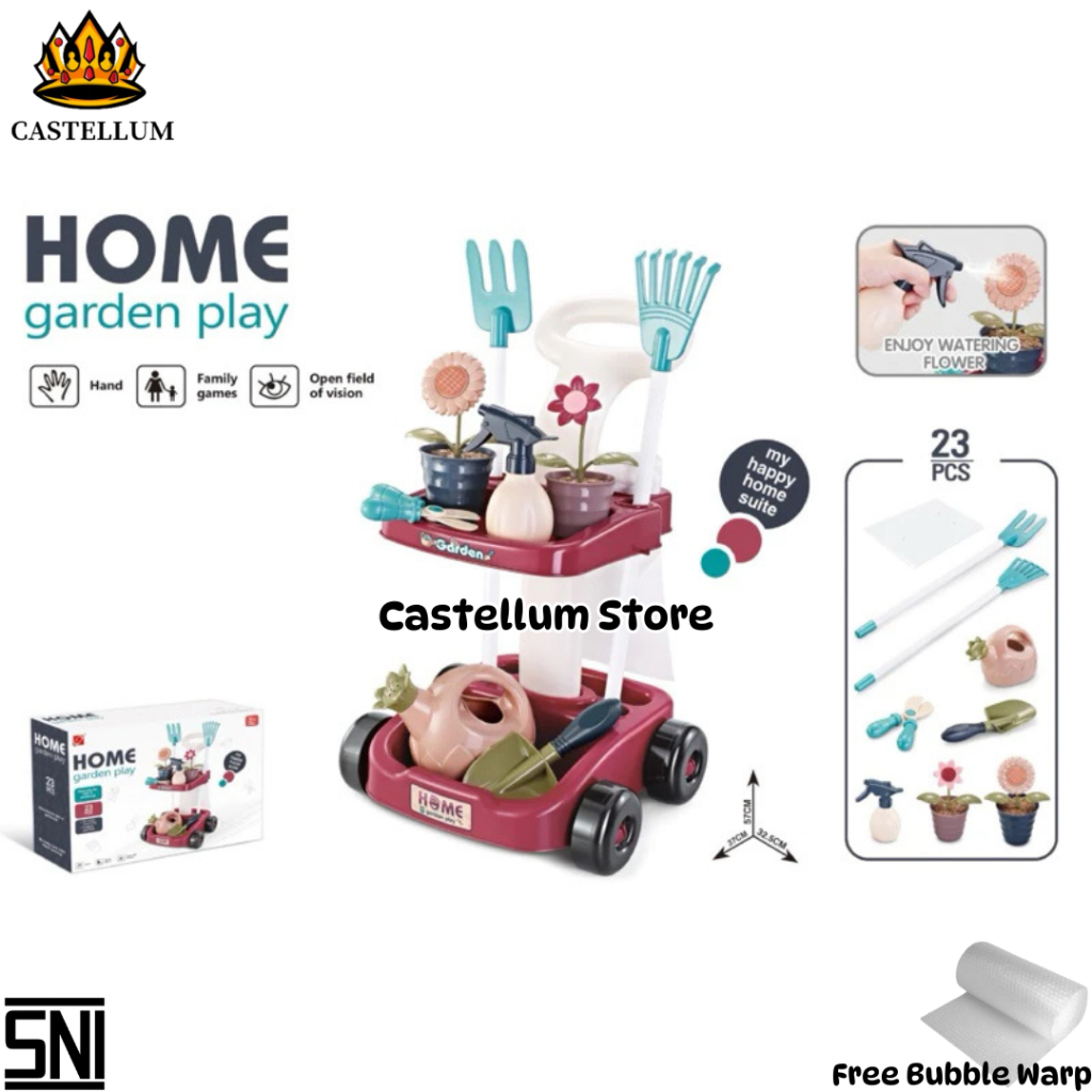 Mainan Bertanam Anak Set Lengkap dengan Trolly, Mainan Edukasi untuk belajar bertanam